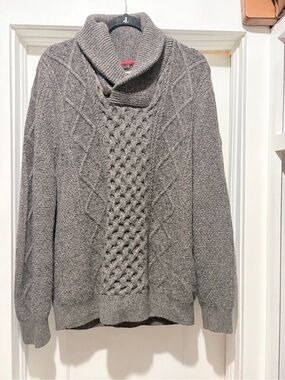Men's Windriver Heritage Cable Knit Shawl Collar Sweater - Brown